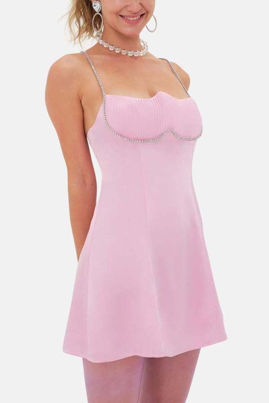 For Love & Lemons Elora Mini Dress Pink